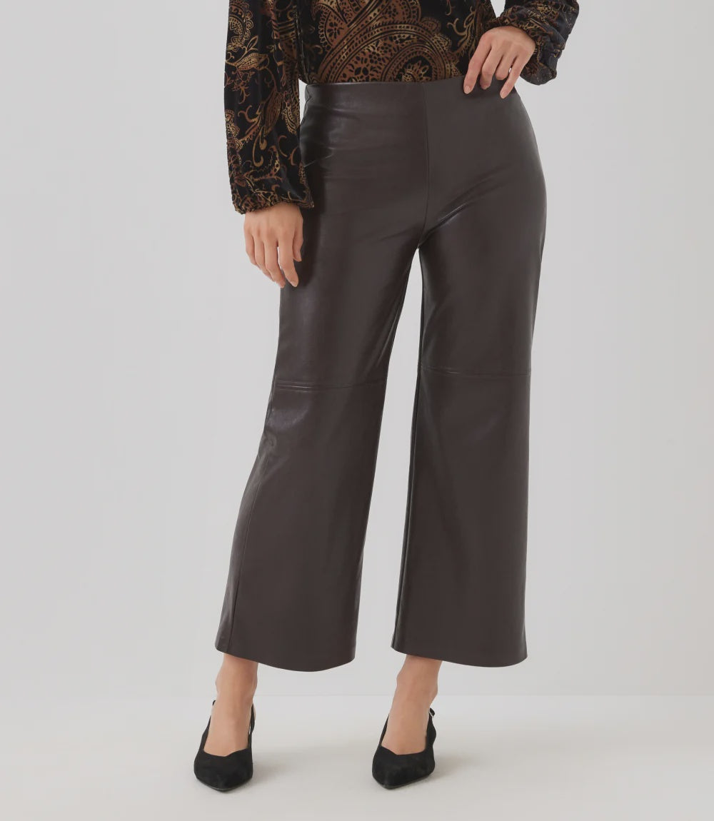 Faux Leather Pants, Brown
