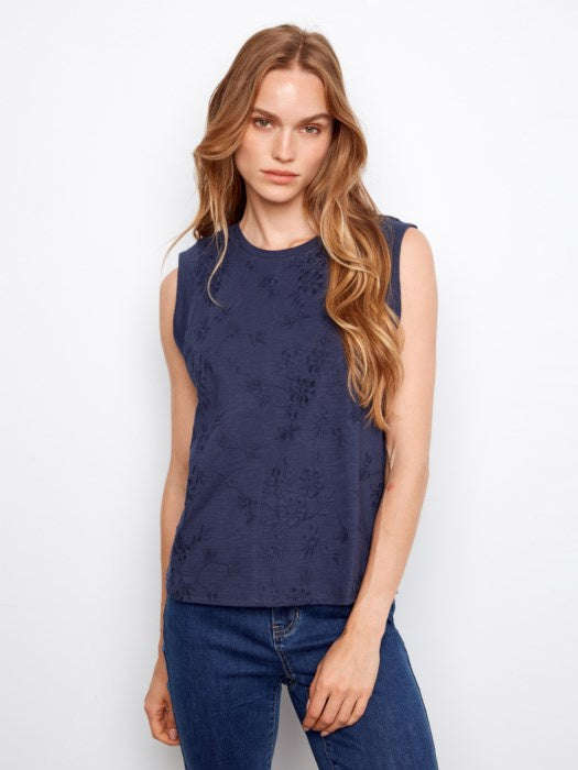 Sleeveless Crew Neck T-Shirt