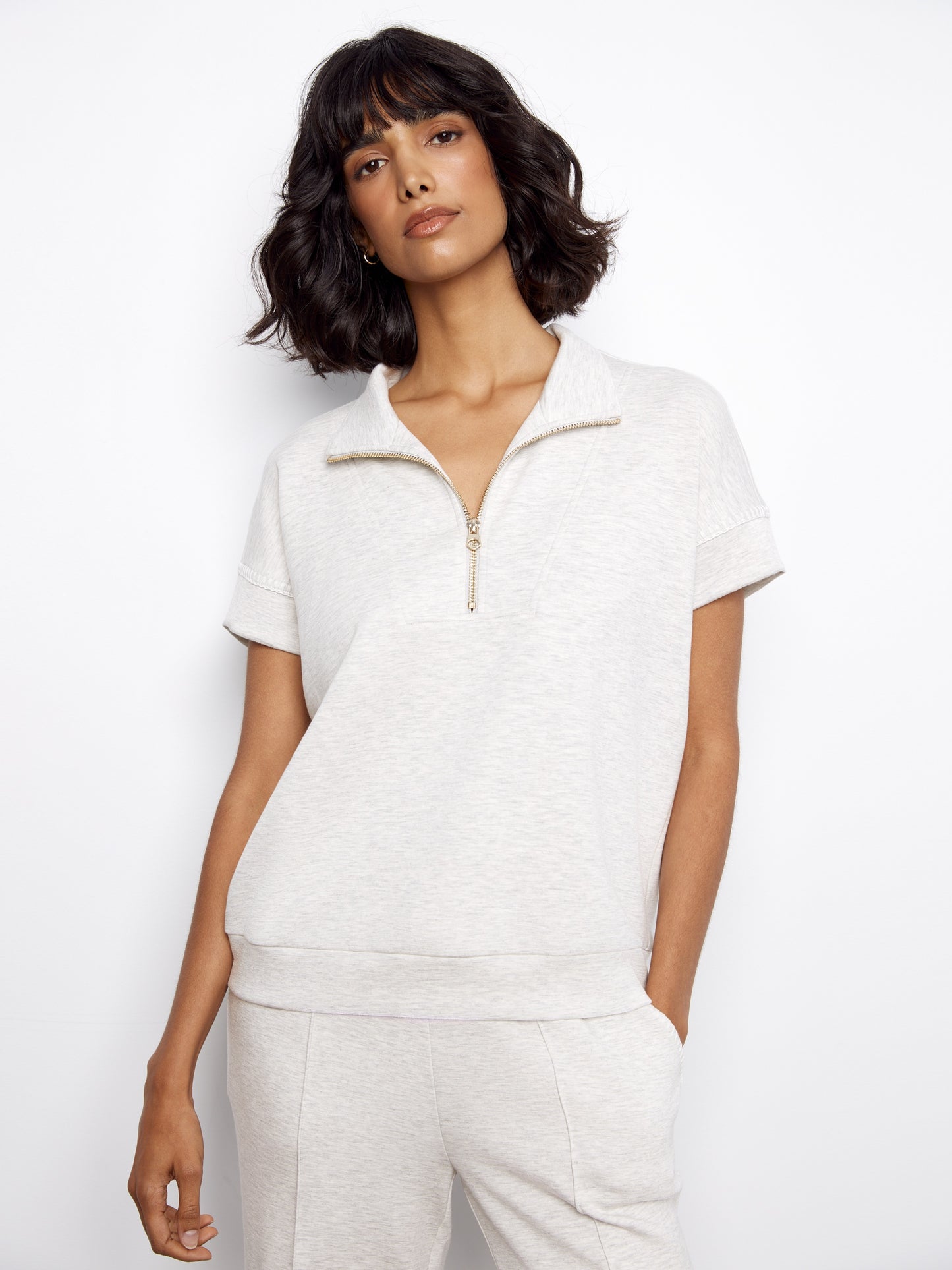 Soft Scuba Short Sleeve Half-Zip Top
