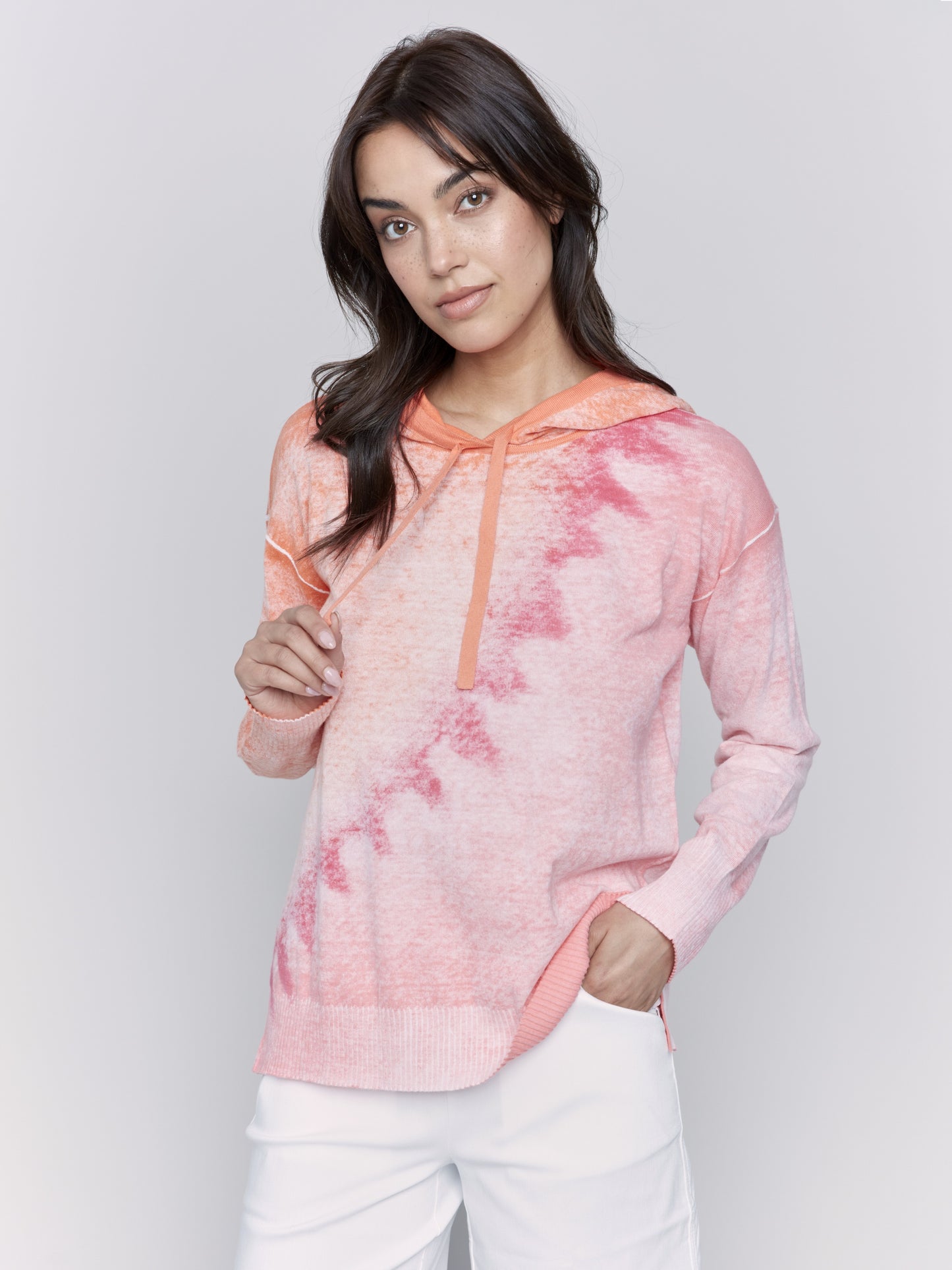 Sale!Reverse Print Hoodie Papaya