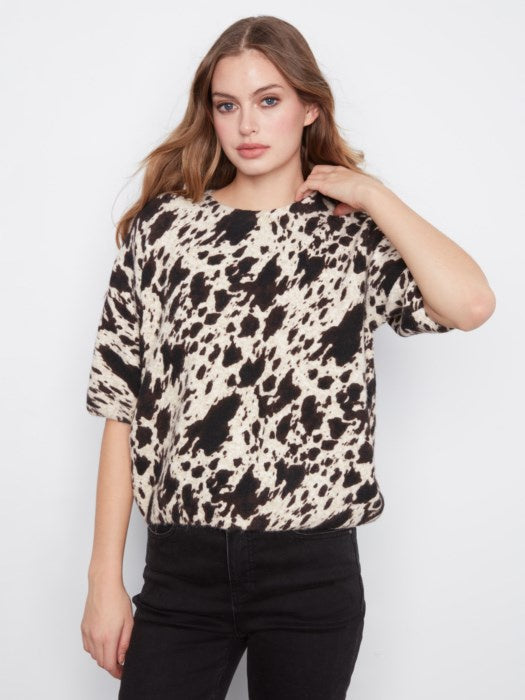 Balloon Elbow Sleeve Sweater, Spots
