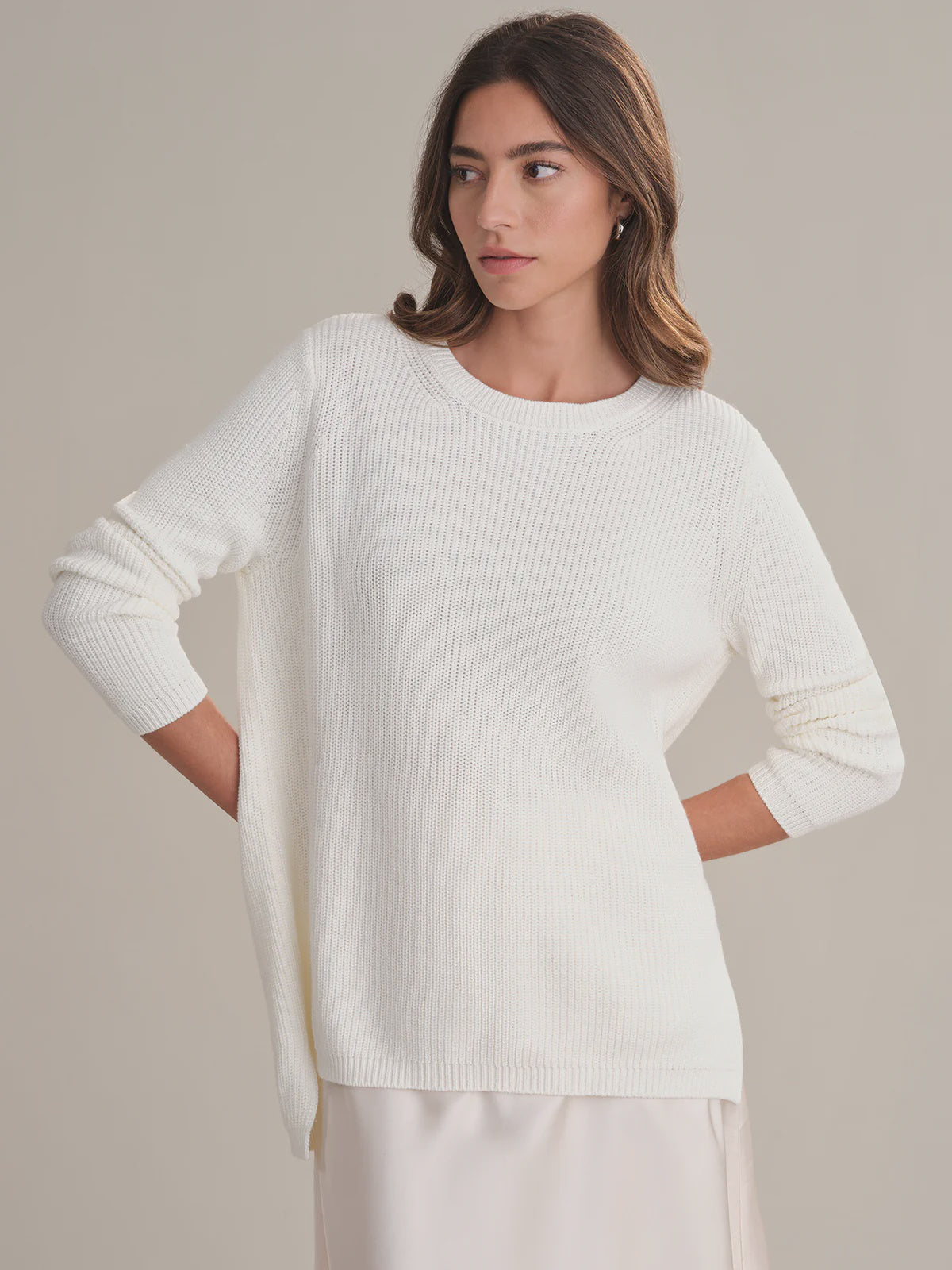 EMMA CREWNECK SHAKER SWEATER