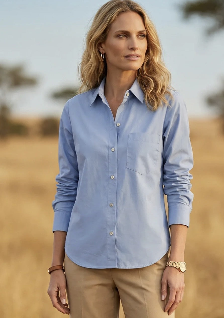 Ruched Sleeve Button Up
