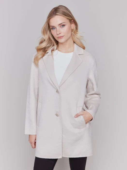 Sale! Almond Wool Blend Double Face Coat