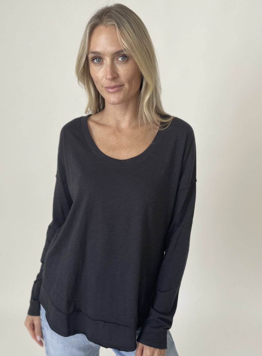 DOUBLE LAYER TEE | REAGAN BLACK