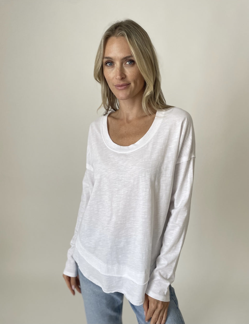 DOUBLE LAYER TEE | REAGAN WHITE