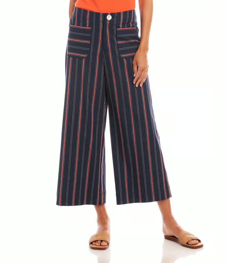 Sale! Striped Cropped Wide Leg