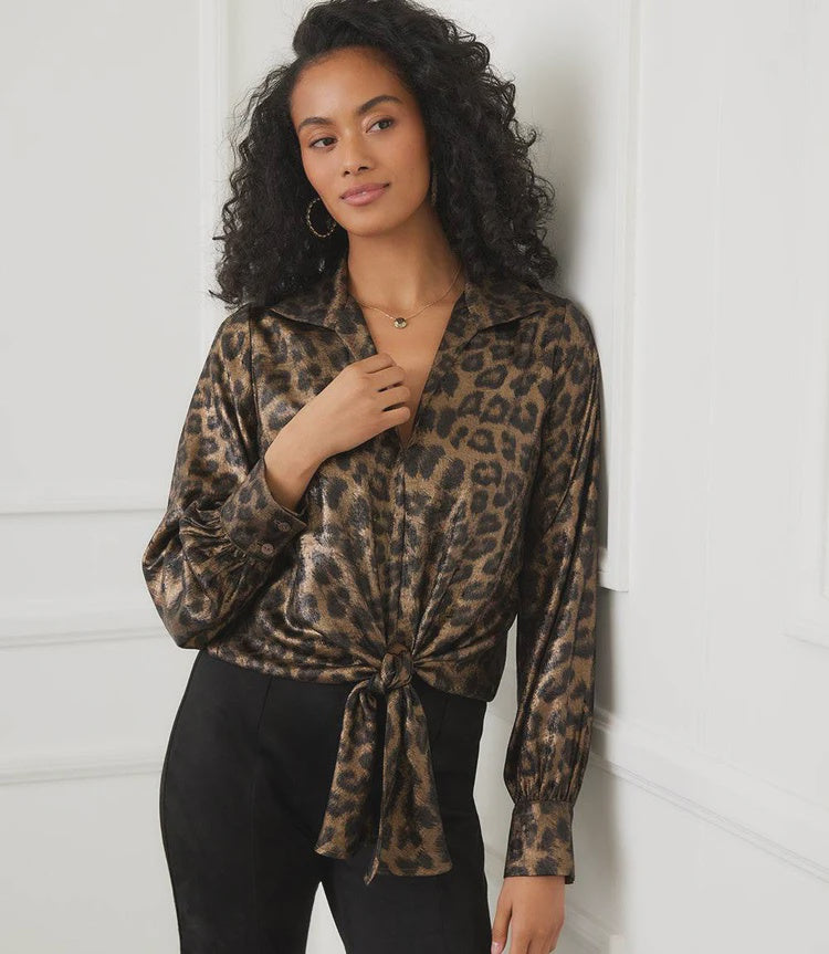 Long Sleeve Tie Front Top