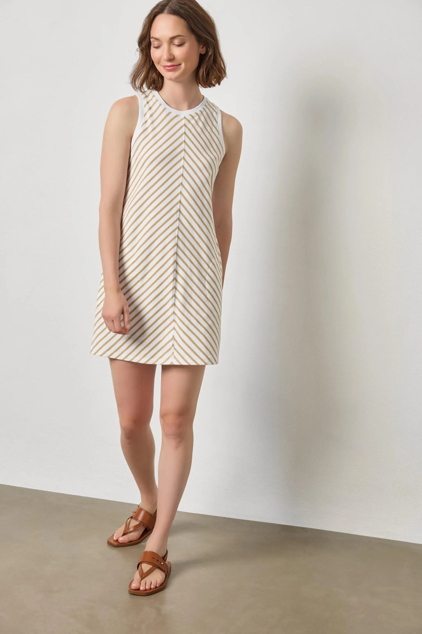 Center Seam Striped Tank Dress