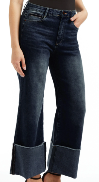 Sale! Selvege Cuff Mid-Rise Ankle Crop Jeans