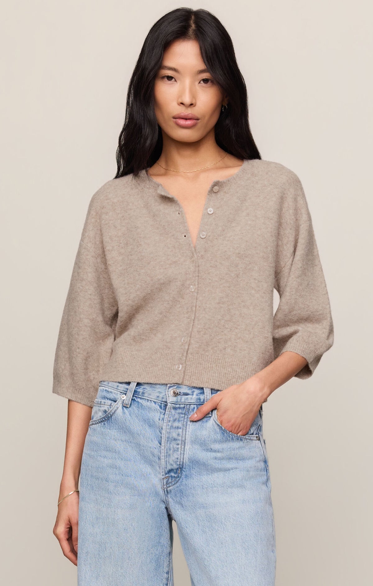 Valor Cardigan, Natural Heather