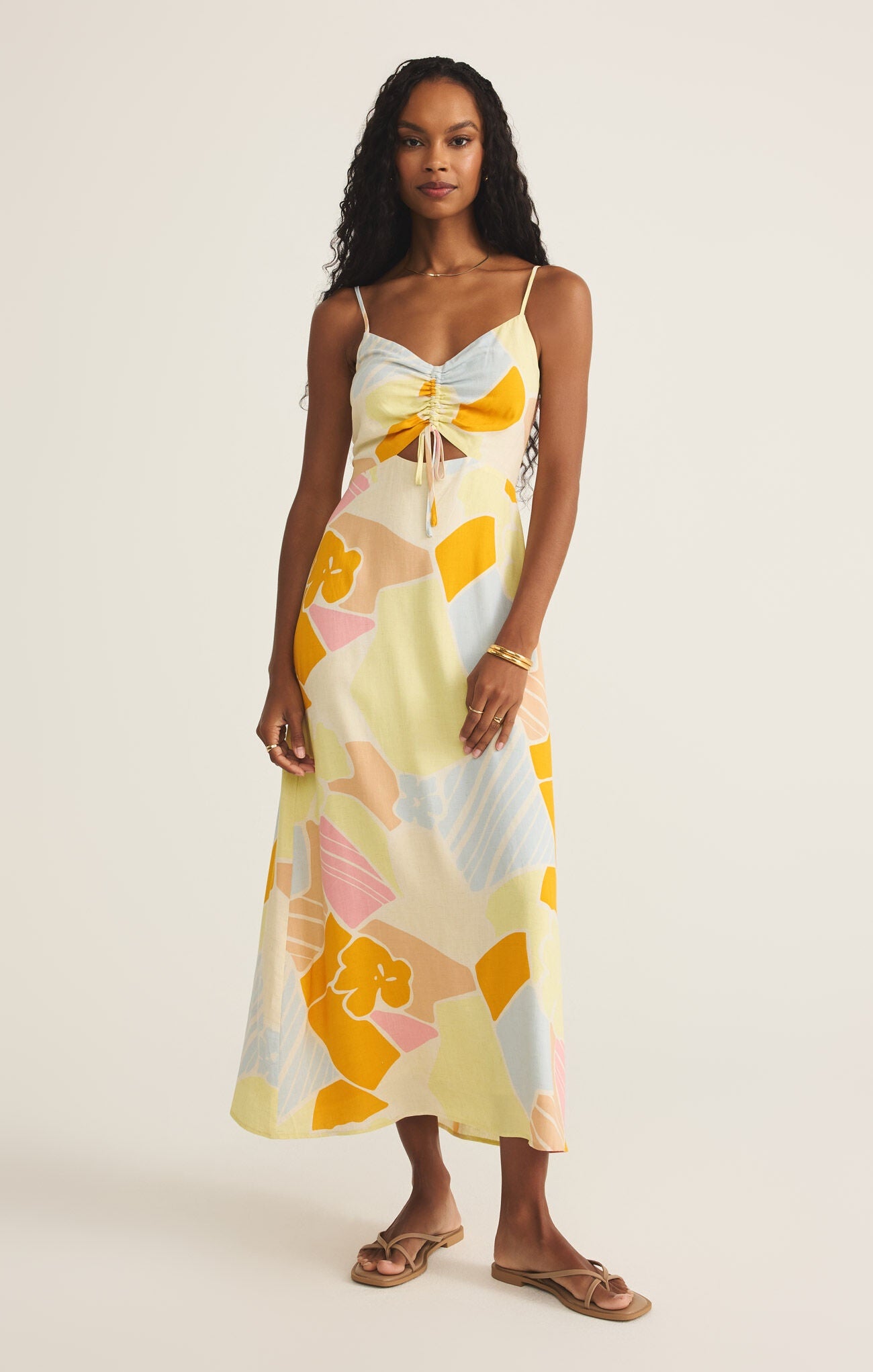Sale! Aura Riviera Yellow Midi Dress