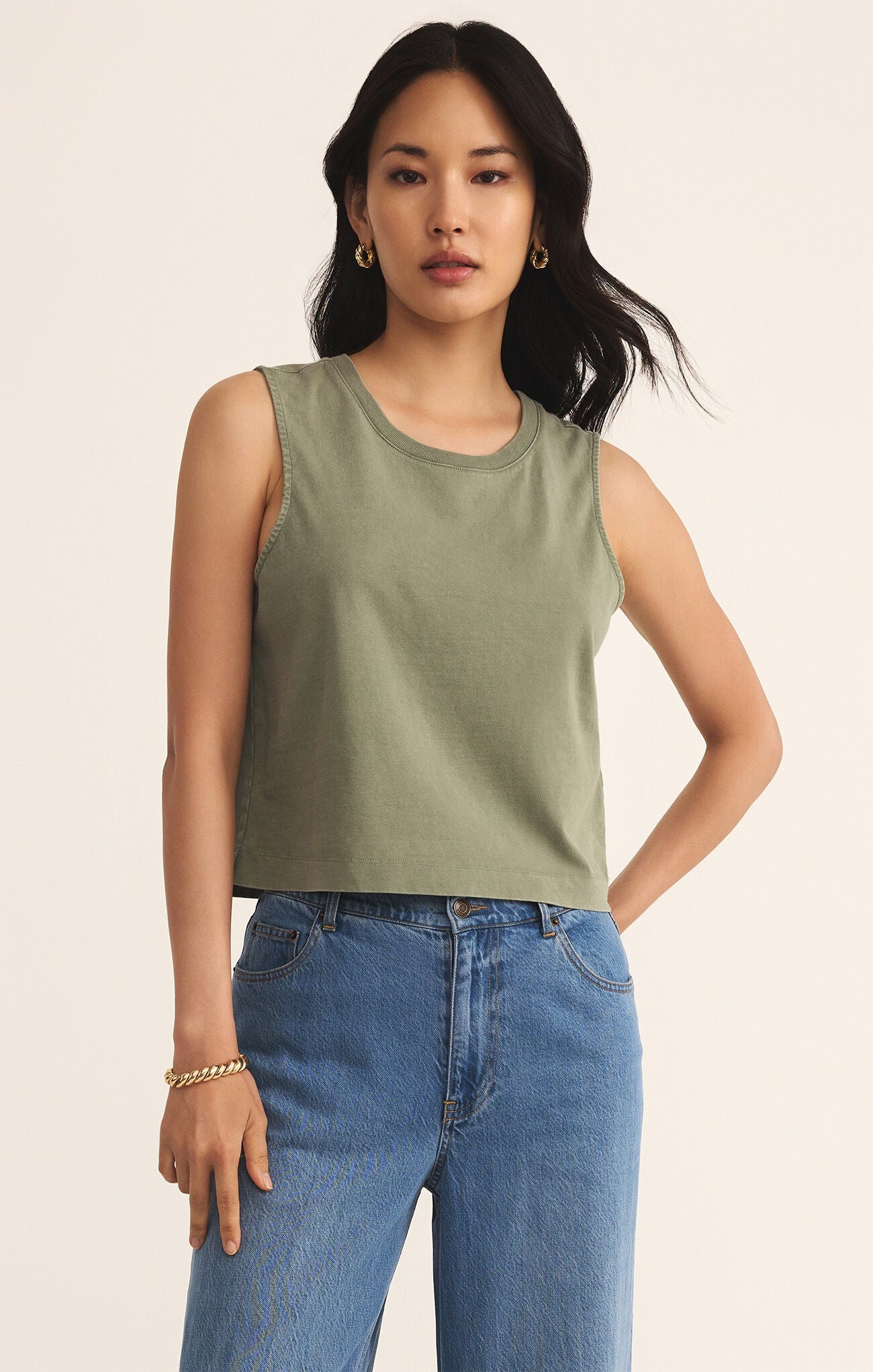 Sloane Jersey Avocado Tank