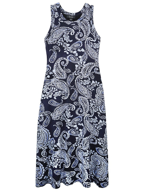 Sleeveless Paisley Midi Dress