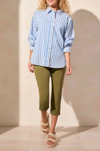 Sale! L/S BTN FRT SHIRT-DEEP SEA