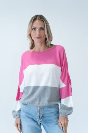 COLORBLOCK TIE SWEATER | GEORGIA