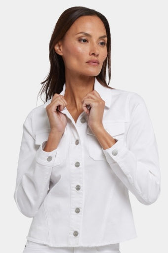 frayed hem denim jkt