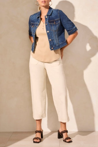 Comfort Stretch Elbow Sleeve Denim Jacket