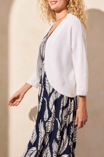 Cotton Curved Hem Cocoon Cardigan