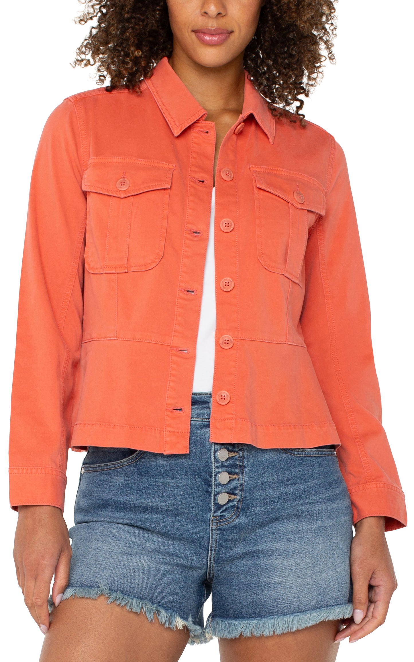 Sale! Peplum Hem Trucker Jacket