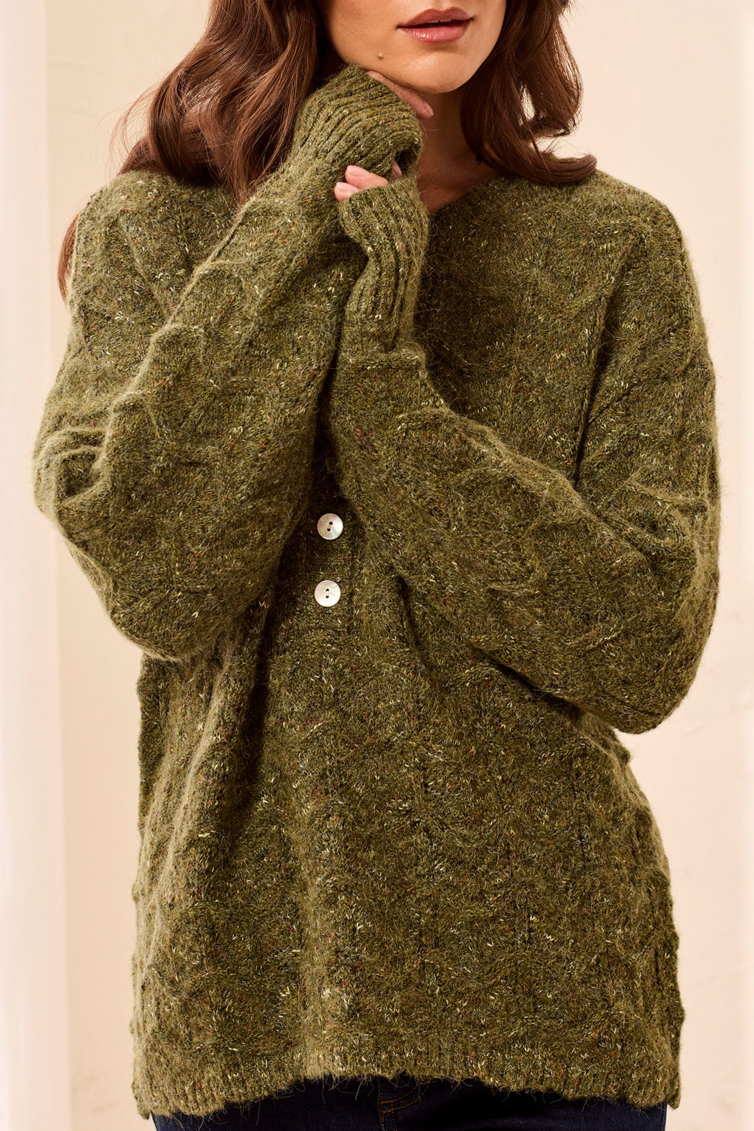 Soft Textured Scallop Hem Sweater