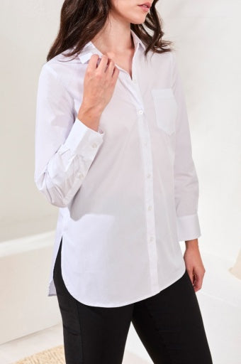 CLASSIC WHITE BUTTON UP SHIRT-WHITE