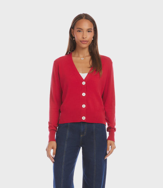 Cardigan Sweater Red