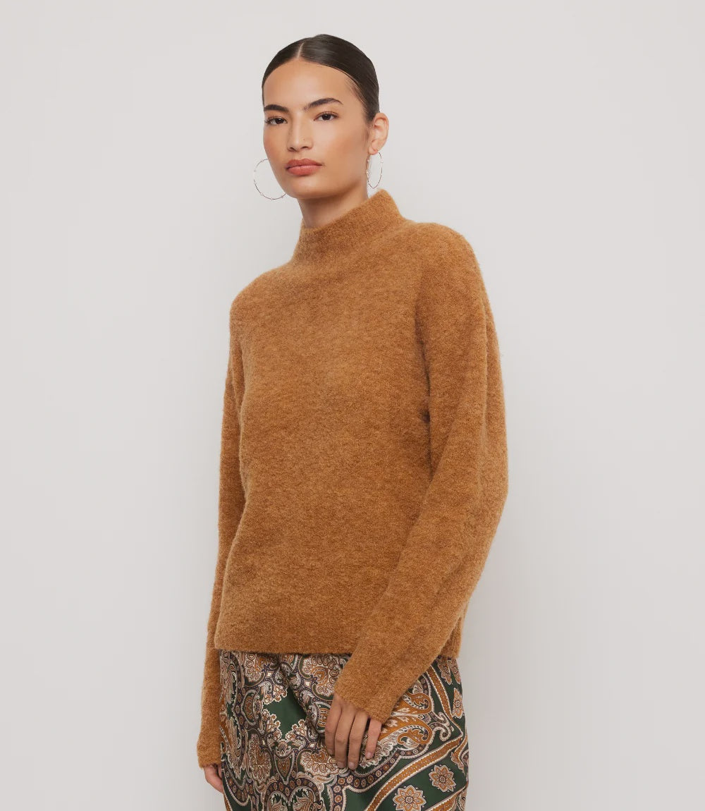 Mock Neck Sweater, Camel