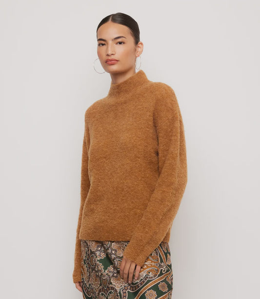 Mock Neck Sweater, Camel