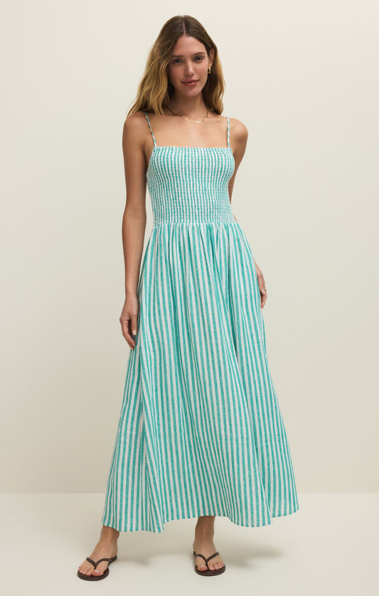 BAYSIDE STRIPED MIDI DRESS