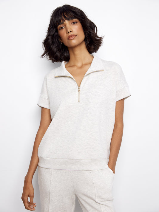 Soft Scuba Short Sleeve Half-Zip Top