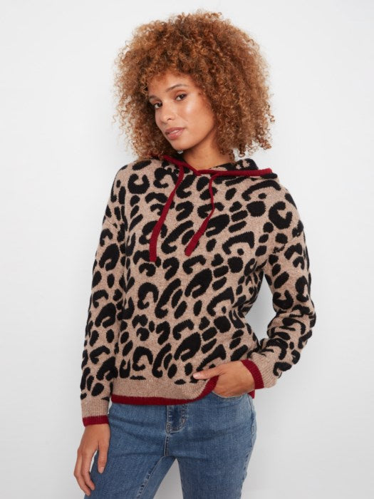 Animal Printed Hoodie Sweater