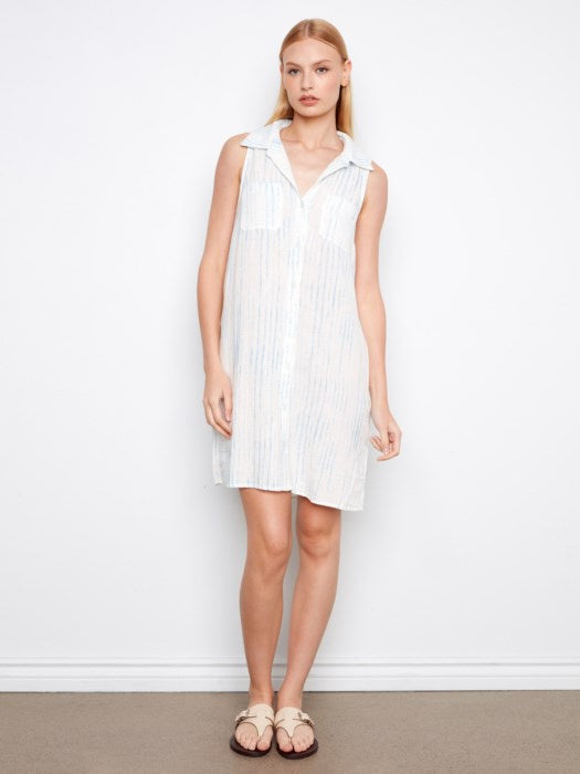 Sleeveless Bubble Cotton Shirt Dress