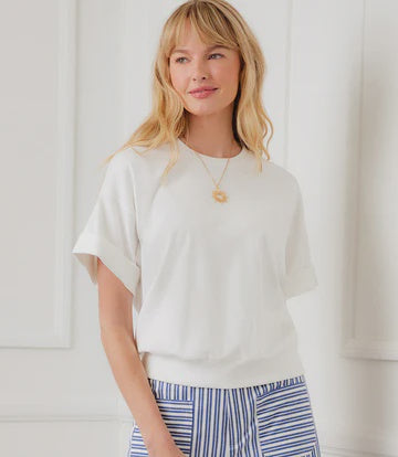 Ribbed Cuffed Sleeve Top