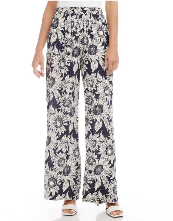 Navy Wide Leg Floral