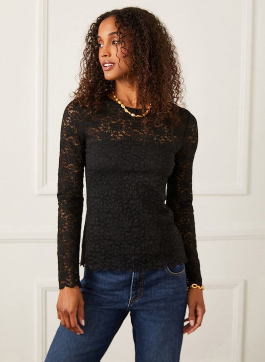 Scolloped Lace Top