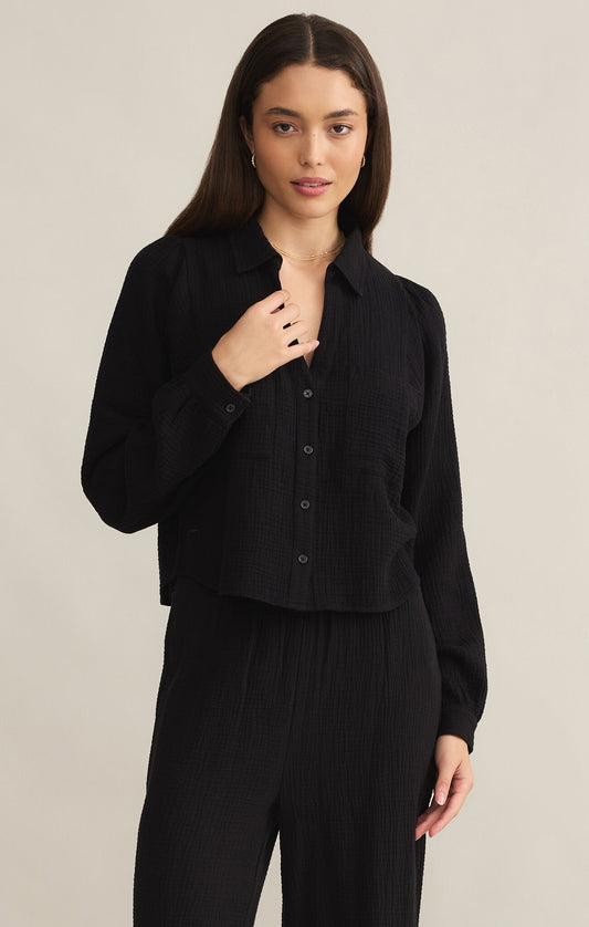 CAMPO BUTTON UP GAUZE TOP