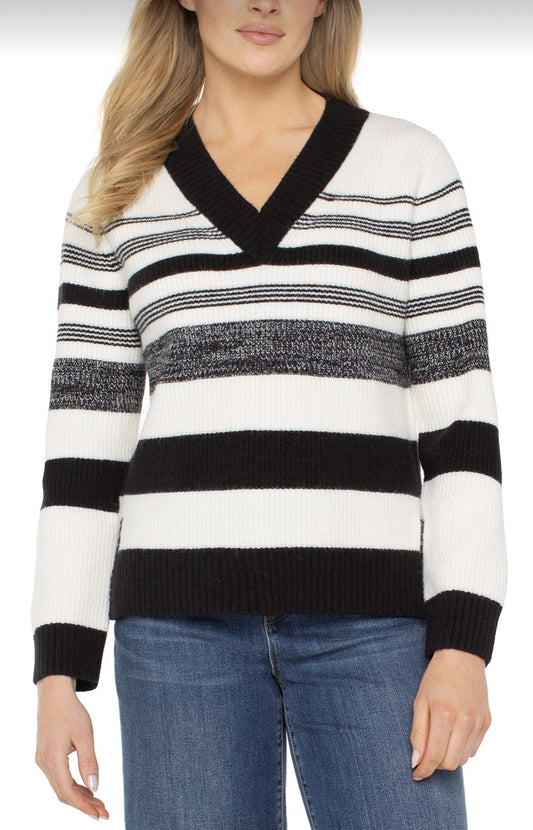 V Neck Stripe Sweater 25