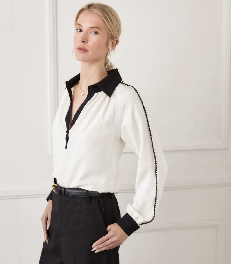 Colorblock Edge Stitch Top