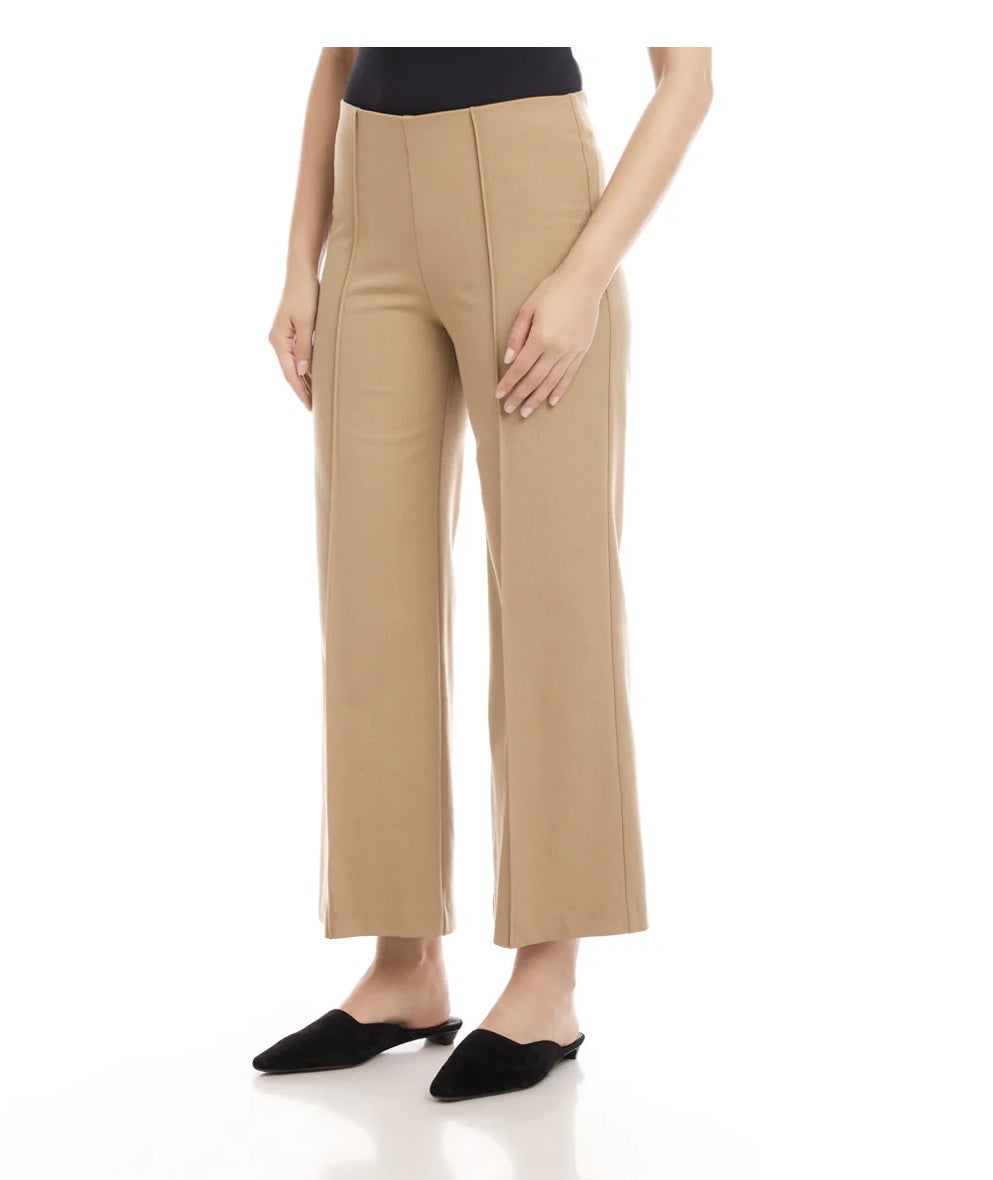 Cropped Pintuck Wide Leg Pants