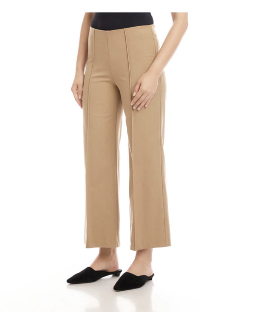 Cropped Pintuck Wide Leg Pants