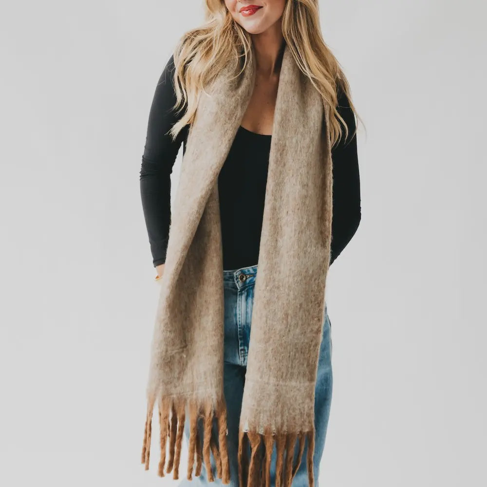 Helga Blanket Scarf Tan