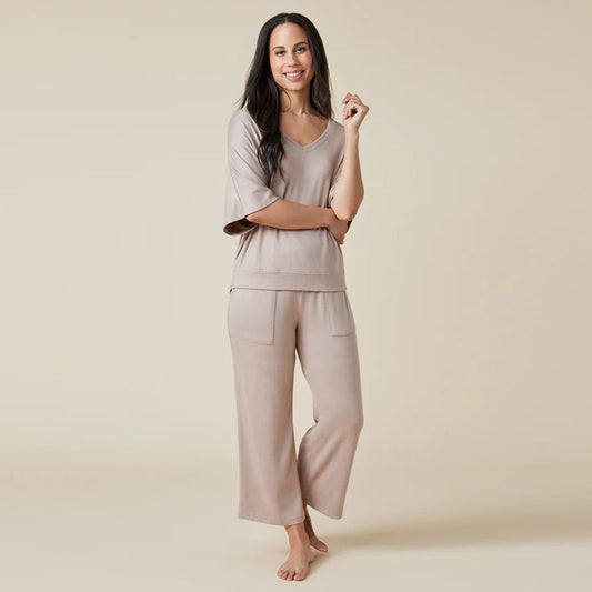 Dream Relaxed V neck with Capri  Lounge Set