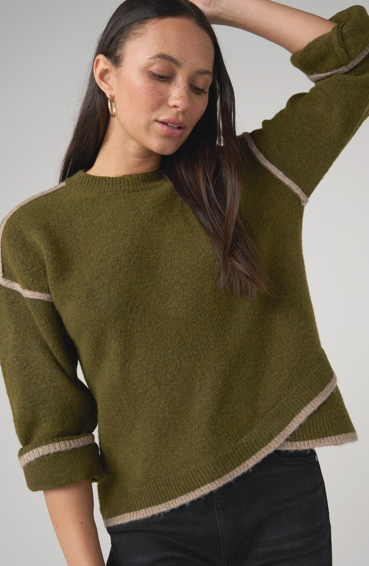 SweaterTulip Hem, Mushroom