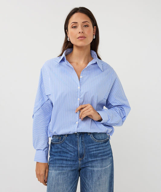 Blue/White Stripe Top