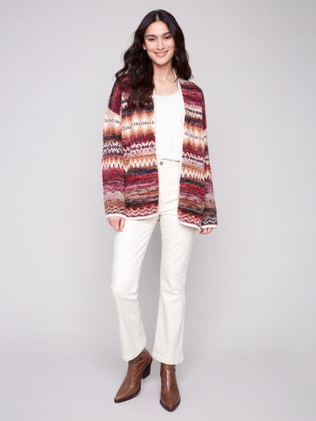 Space Dye Jacquard Cardigan