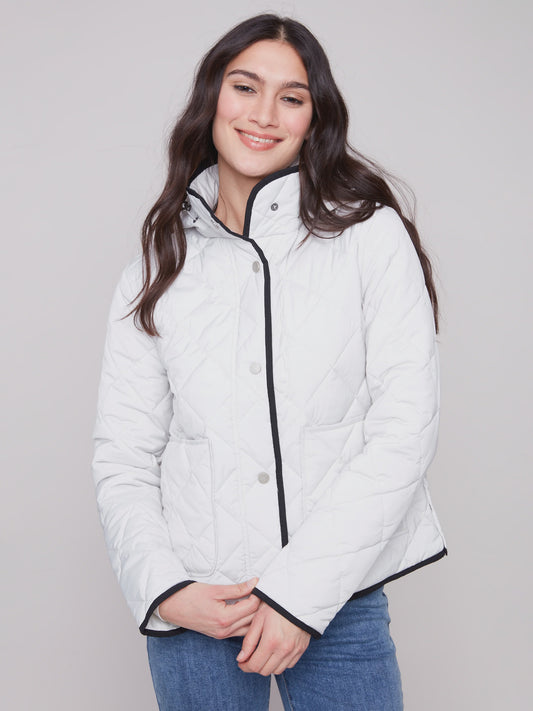 Quilted Puffer Jacket With Removable Hood