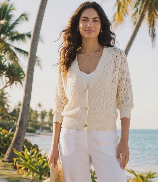 Puff Sleeve Cardigan Sweater