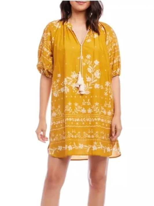 Puffed Sleeve Tassel Dress