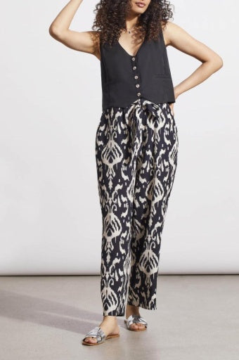 Sale!PRINTED PULL-ON BELTED PANTS-FRENCHOAK